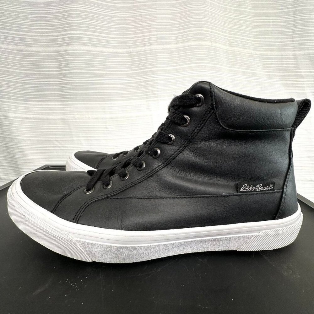 Eddie Bauer Black Leather High Top Storm Sneakers. Mens Sz 9.5 / Womens 11